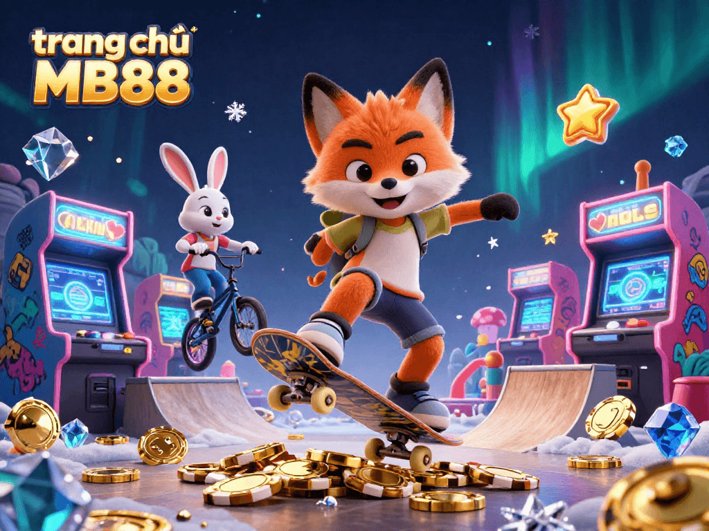 Experience the excitement of trang chủ MB88 with lively characters amidst glowing casino games!