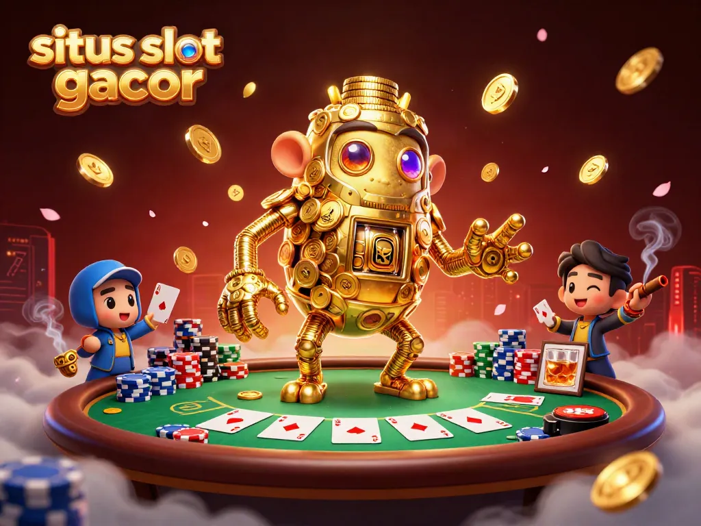 Engage with the captivating world of situs slot gacor as golden golems and poker elements enrich the scene.