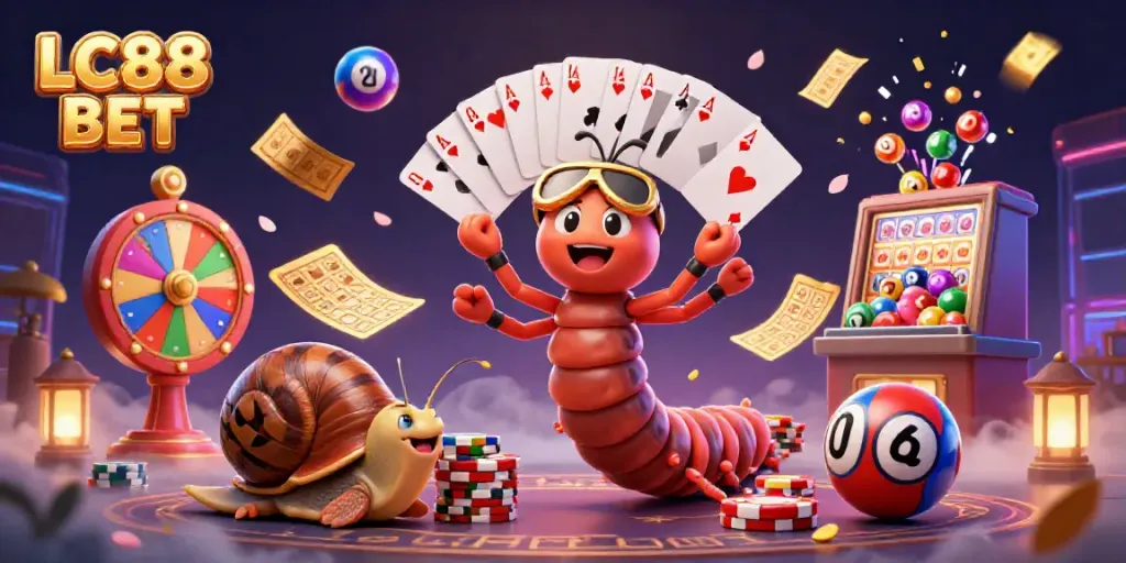 Experience the vibrant world of online gambling with LC88 BET featuring dynamic characters and exciting game elements.