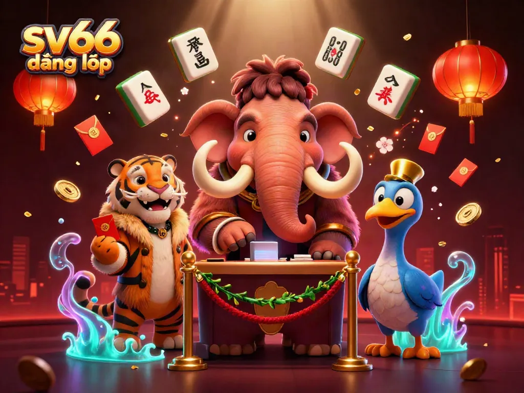 Engage in sv66 đăng nhập with a vibrant 3D casino scene featuring essential characters and game elements.