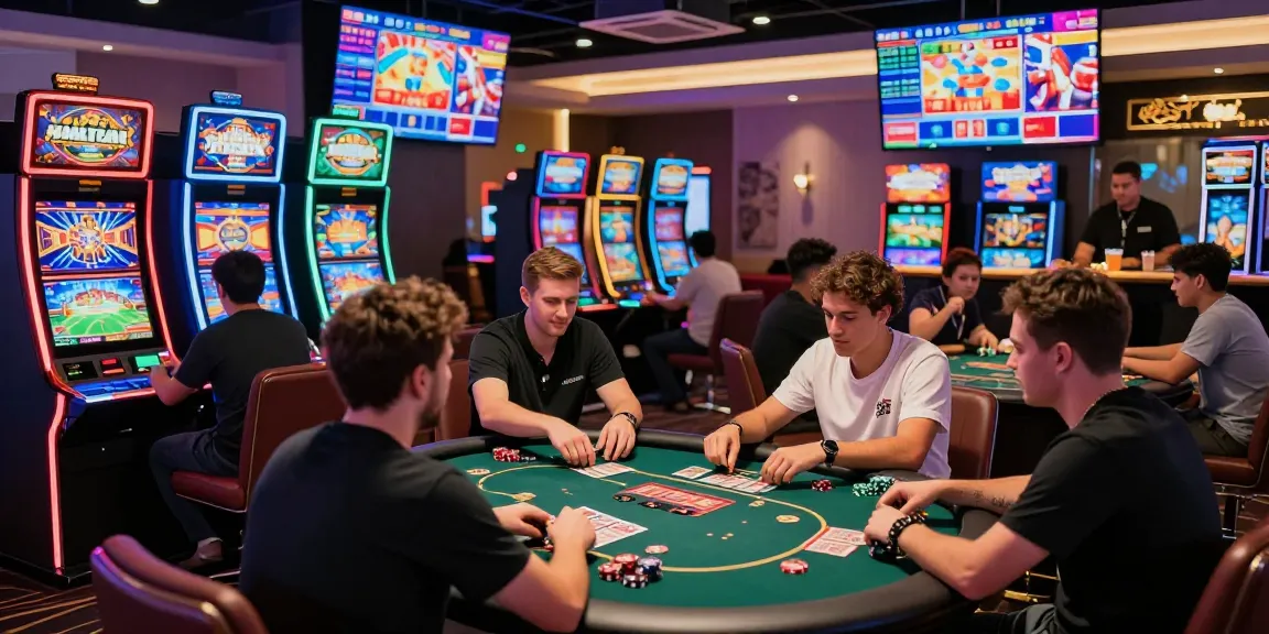 Le meilleur casino en ligne France avec des joueurs enthousiastes, ambiance animée et machines à sous colorées.
