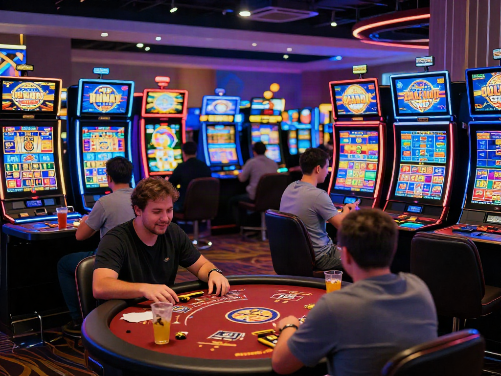 Joueurs profitant de l'ambiance d'un casino en ligne sans wager avec jeux captivants.