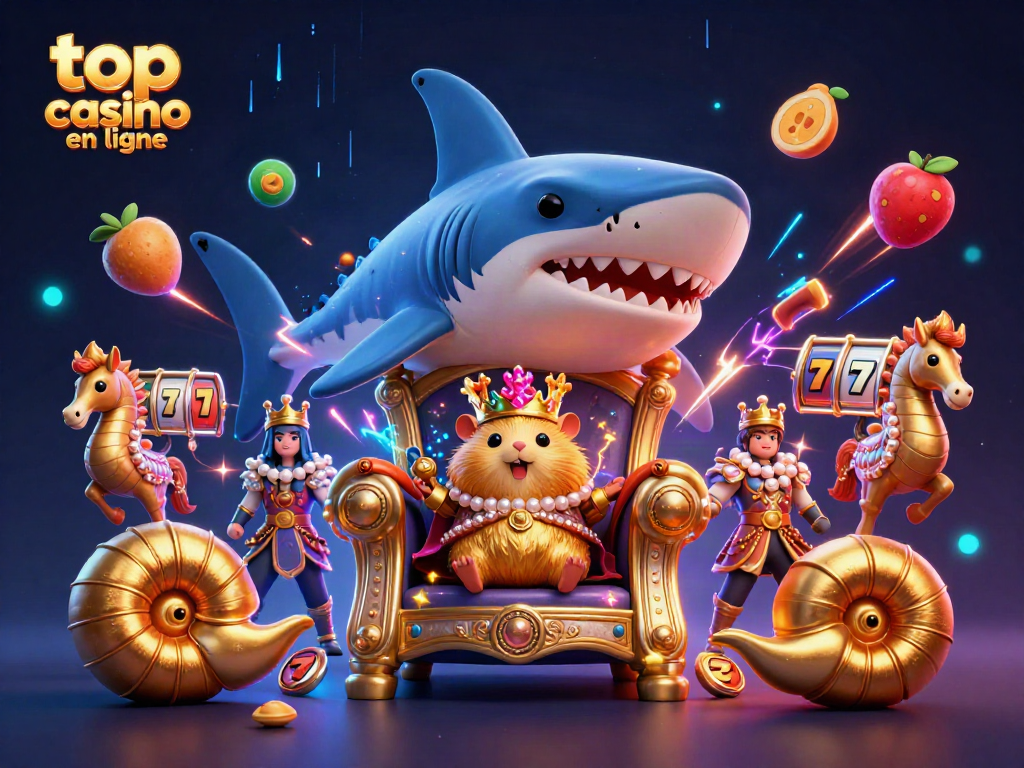 Jouez dans le top casino en ligne avec un roi hamster doré et des éléments de jackpot riches.